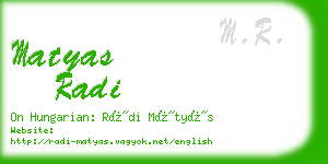 matyas radi business card